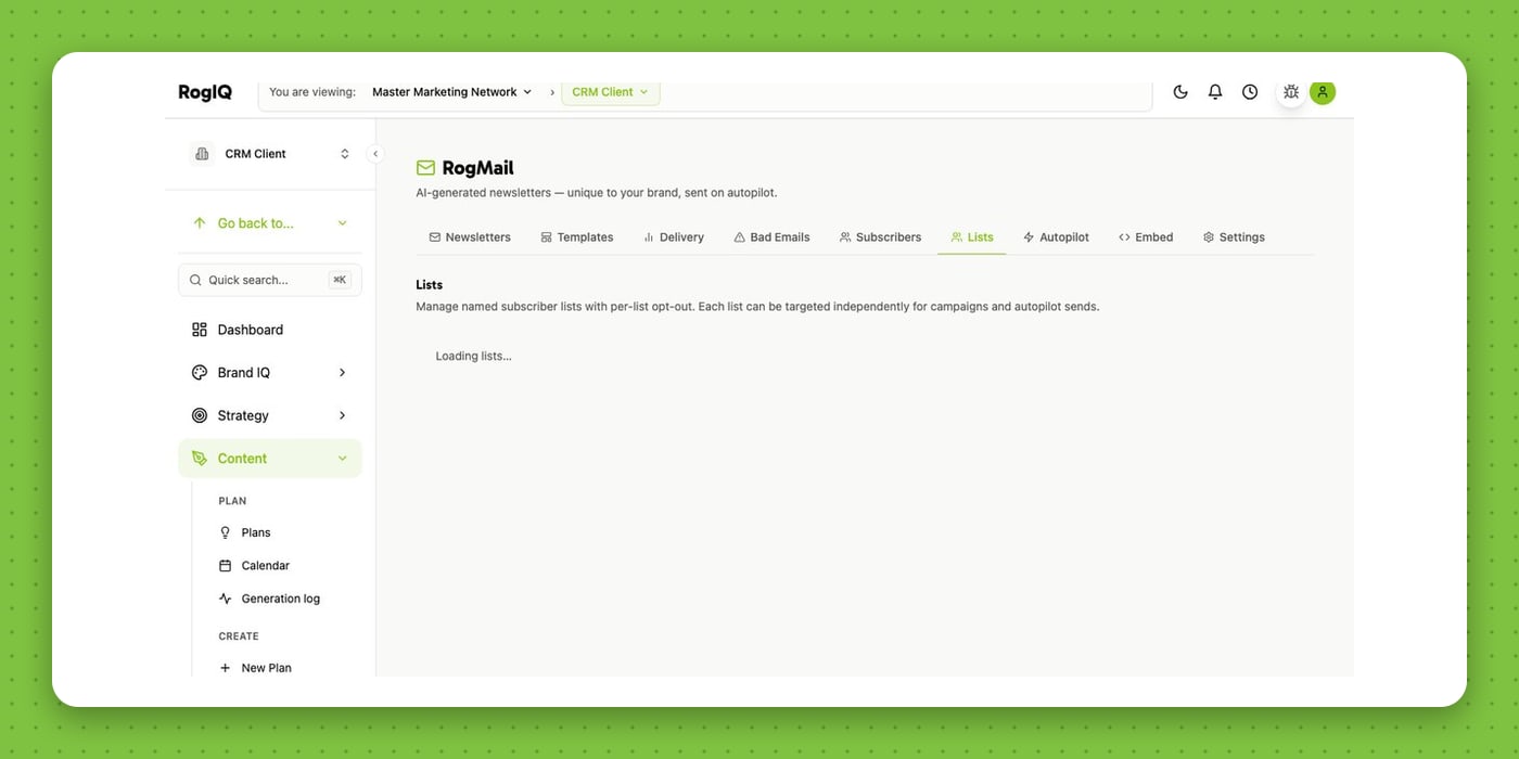 RogMail — scheduling